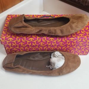 Tory Burch brown suede flats